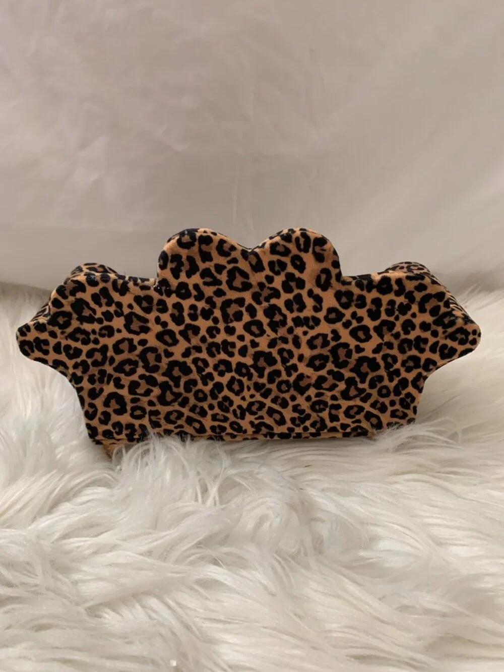 UNBRANDED Leopard Printed Mini Sofa Mirrored Jewelry Organizer